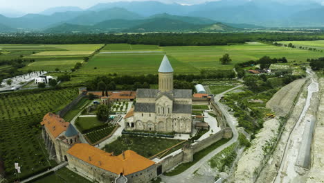 alaverdi orthodox monastery complex in rural countryside of georgia