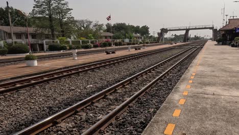 empty train station platform, no visible activity