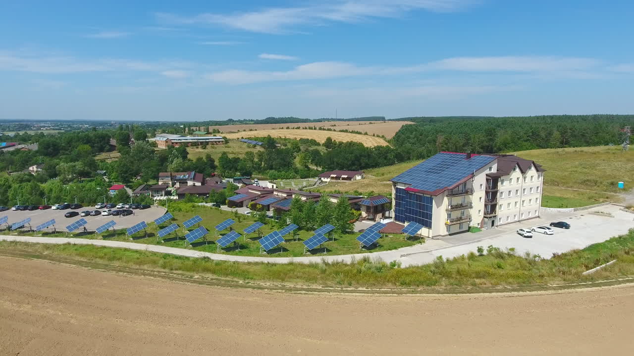 Solar-Powered Hotel in Rural Landscape