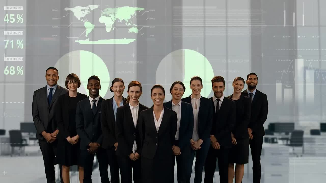 웃는 비즈니스 팀