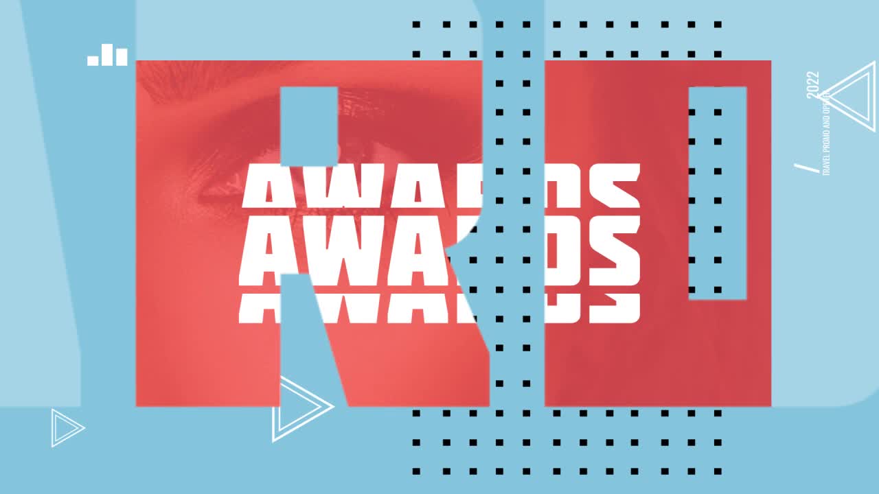 Abstract Graphic Design with Geometric Shapes and Text