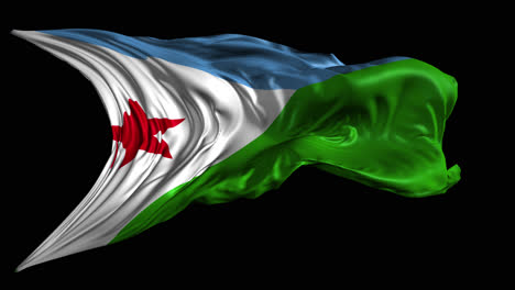 waving flag of djibouti