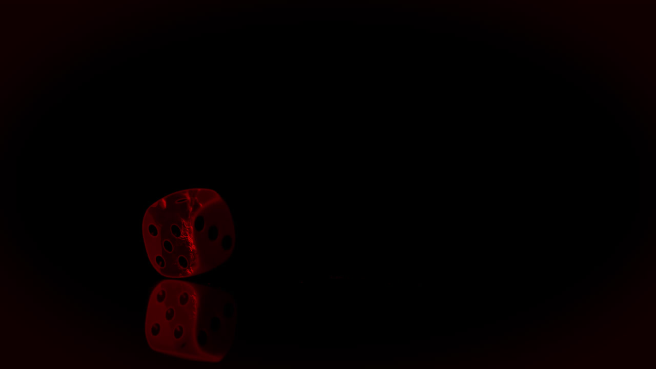 검은 바탕에  ⁇ 은 빛으로 주사위를 던지고 있습니다.