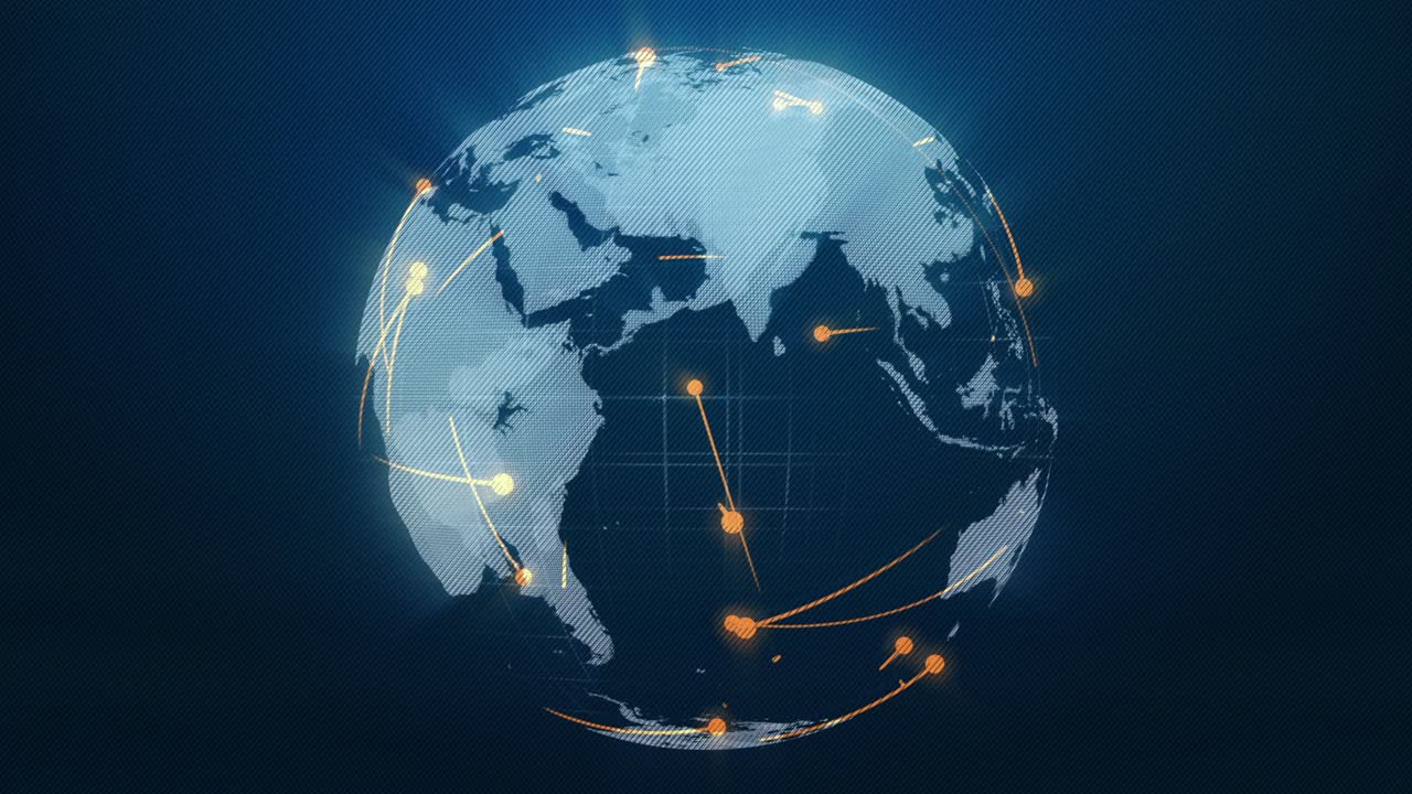 4k Blue Growing Network Over The Earth Animation Seamless Loop.
