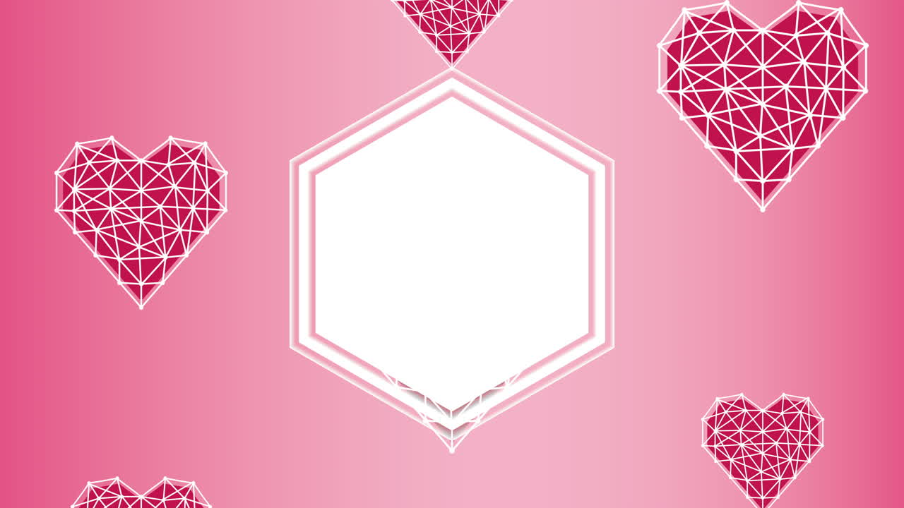 fondo geométrico de corazón rosado