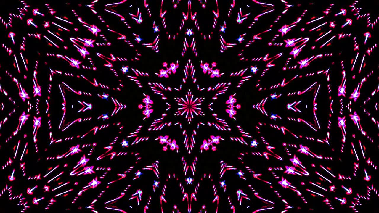 Motivo caleidoscopico astratto con colori vivaci. Mandala magico. 4K