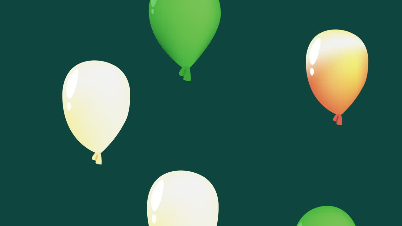 풍선과 함께 인도 축제 애니메이션 헬 발 색상