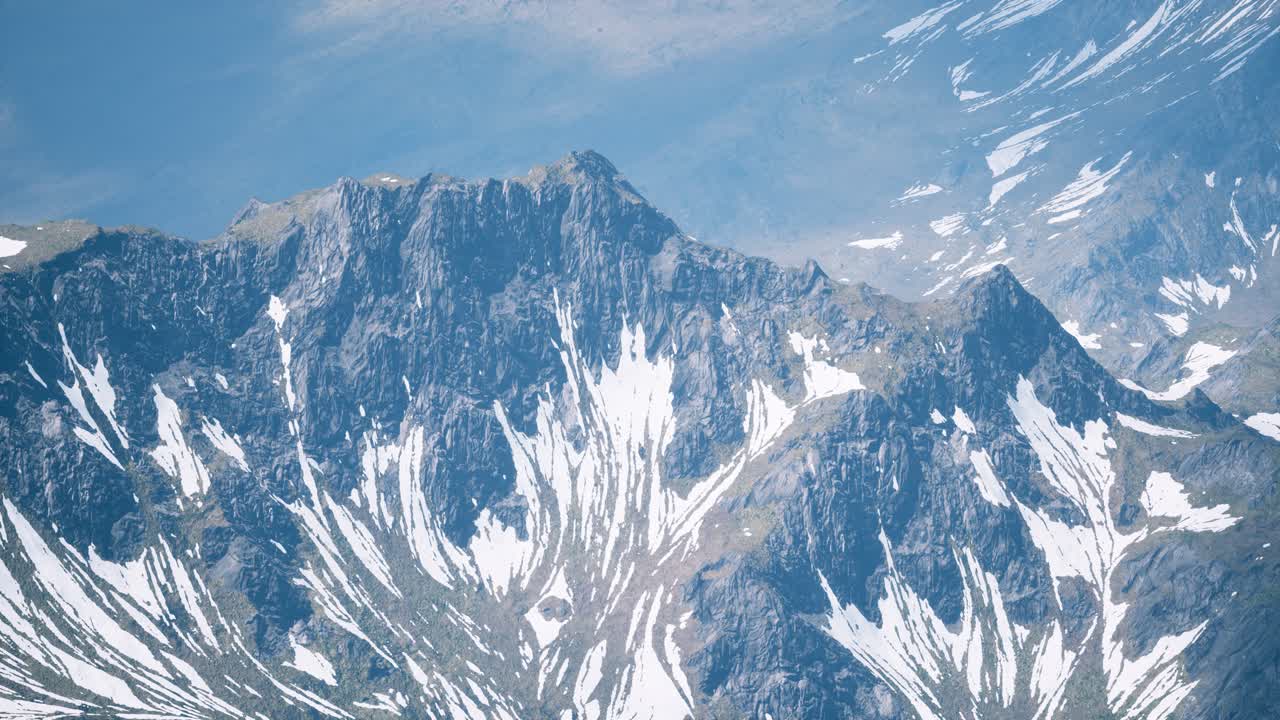 눈 이  ⁇ 인 산 들 의 공중 풍경