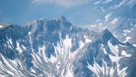 aerial view landscape of mountais with snow covered