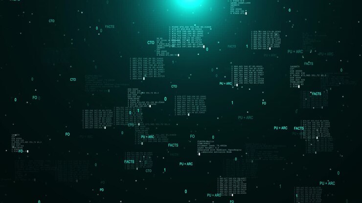 Big data technology background motion digital data flow big data artificial intelligence quantum