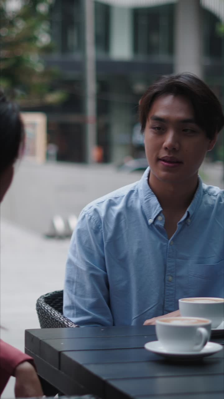People enjoying coffee at a cafe