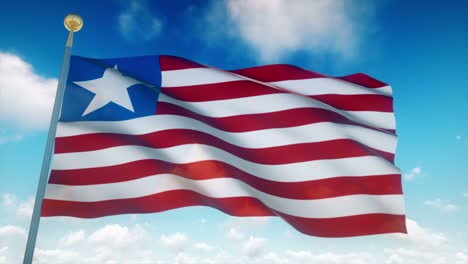4k bandera muy detallada de liberia en bucle
