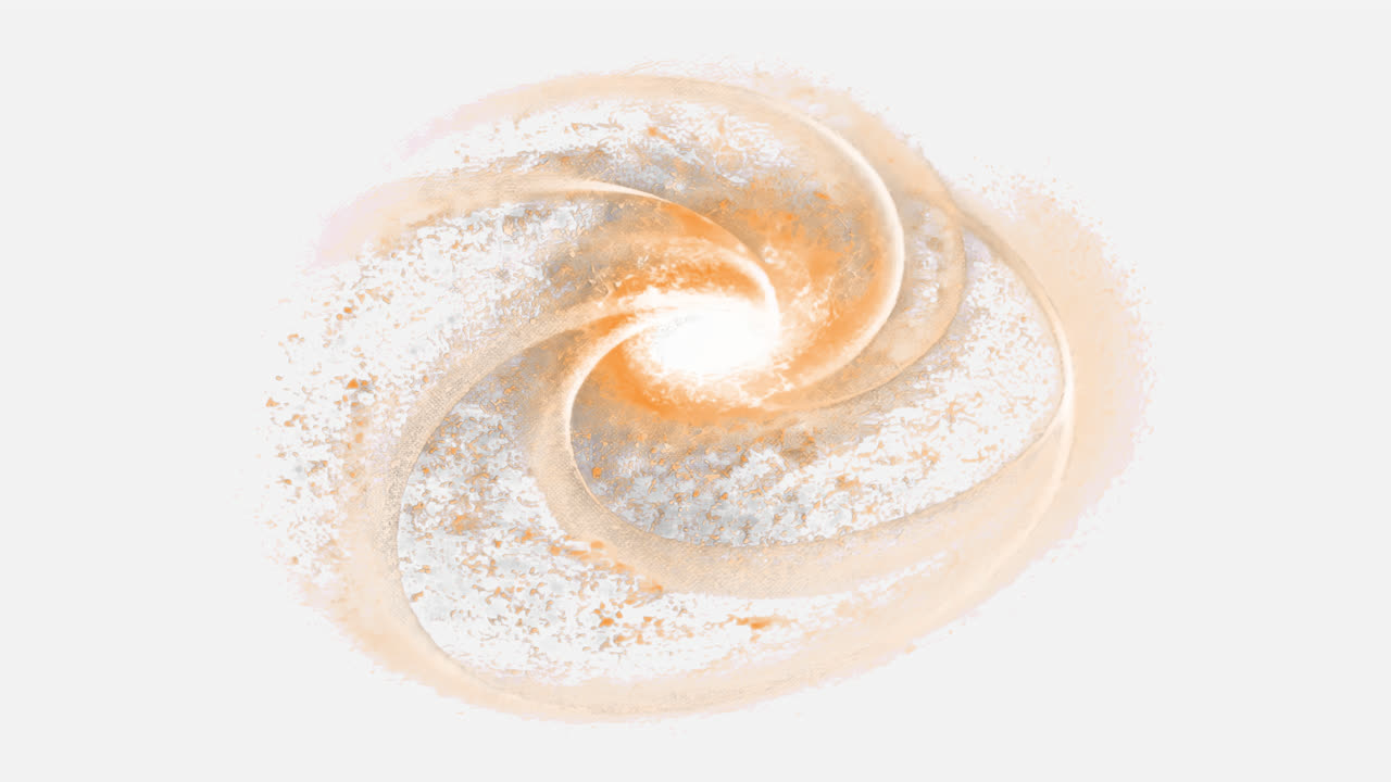 Vibrant cosmic spiral galaxy animation isolated asset, transparent 4K video, alpha channel, ProRes
