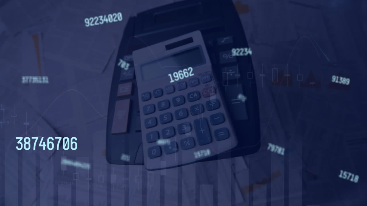 animación de los números procesados en la calculadora.