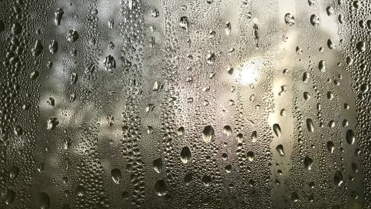 Water droplets on window glass