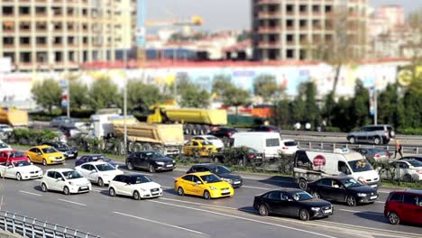 atasco de tráfico de coches en la autopista lapso de tiempo 1