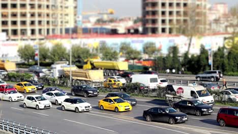 car traffic jam on the highway time lapse 1