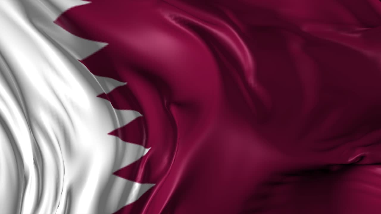 Bellissima animazione 3D della bandiera del Qatar in modalità loop