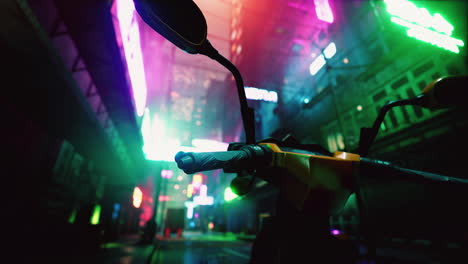 la escena callejera de la ciudad de la noche cyberpunk