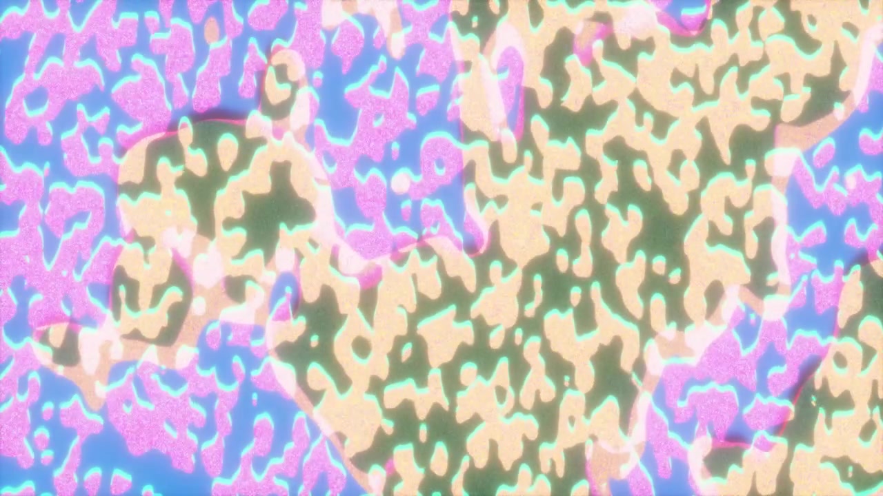 Neonpastell kamouflage retrowave flytande pulsslinga, mintblå lavendel flytande cellvirvel morfingbakgrund