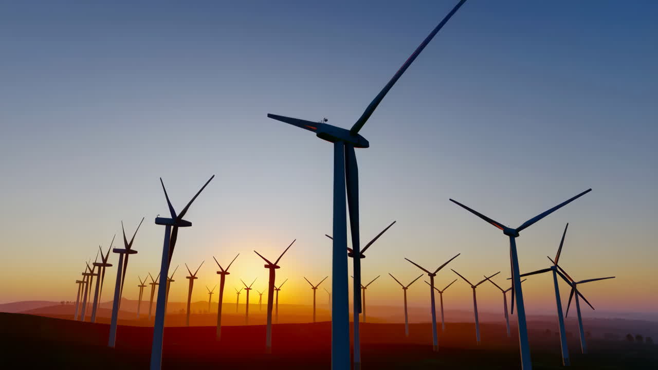 Wind Turbines at Sunset