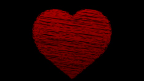 el corazón está siendo dibujado sketchbook estilo garabateo animación rojo