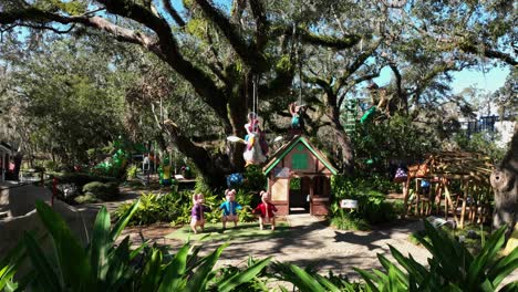 mothergoose and three little pigs at storyland in new orleans