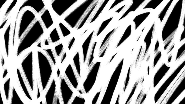 Abstract White Scribble Animation on Black Background