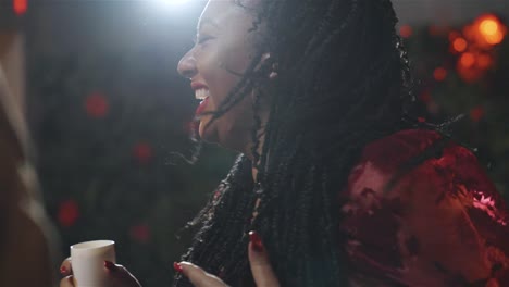 Close-Up-Shot-of-Woman-Dancing-In-a-Bar