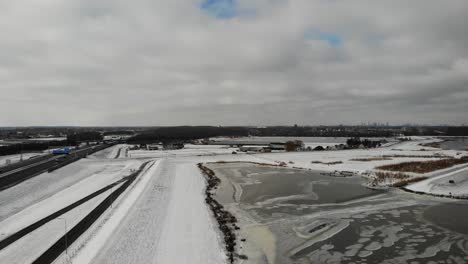 snow and ice covering the ground at crezepolder, netherlands