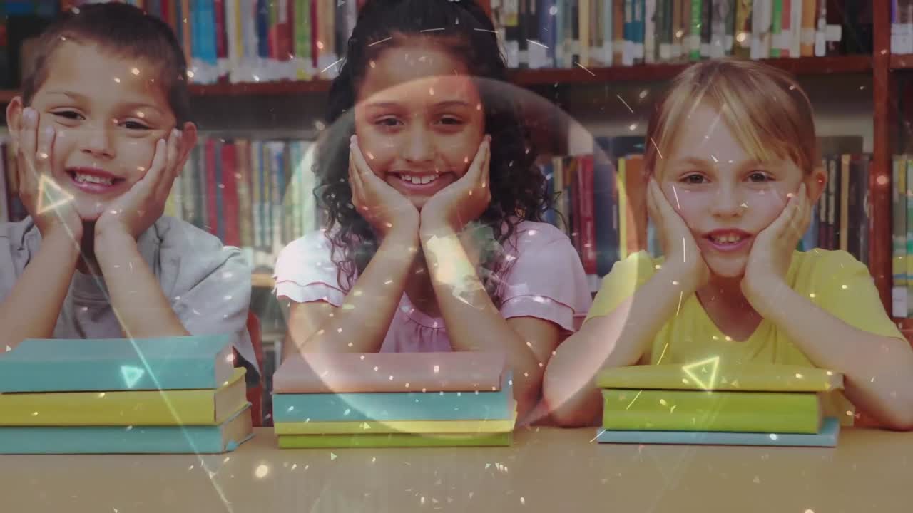 Animation of data processing over schoolboy