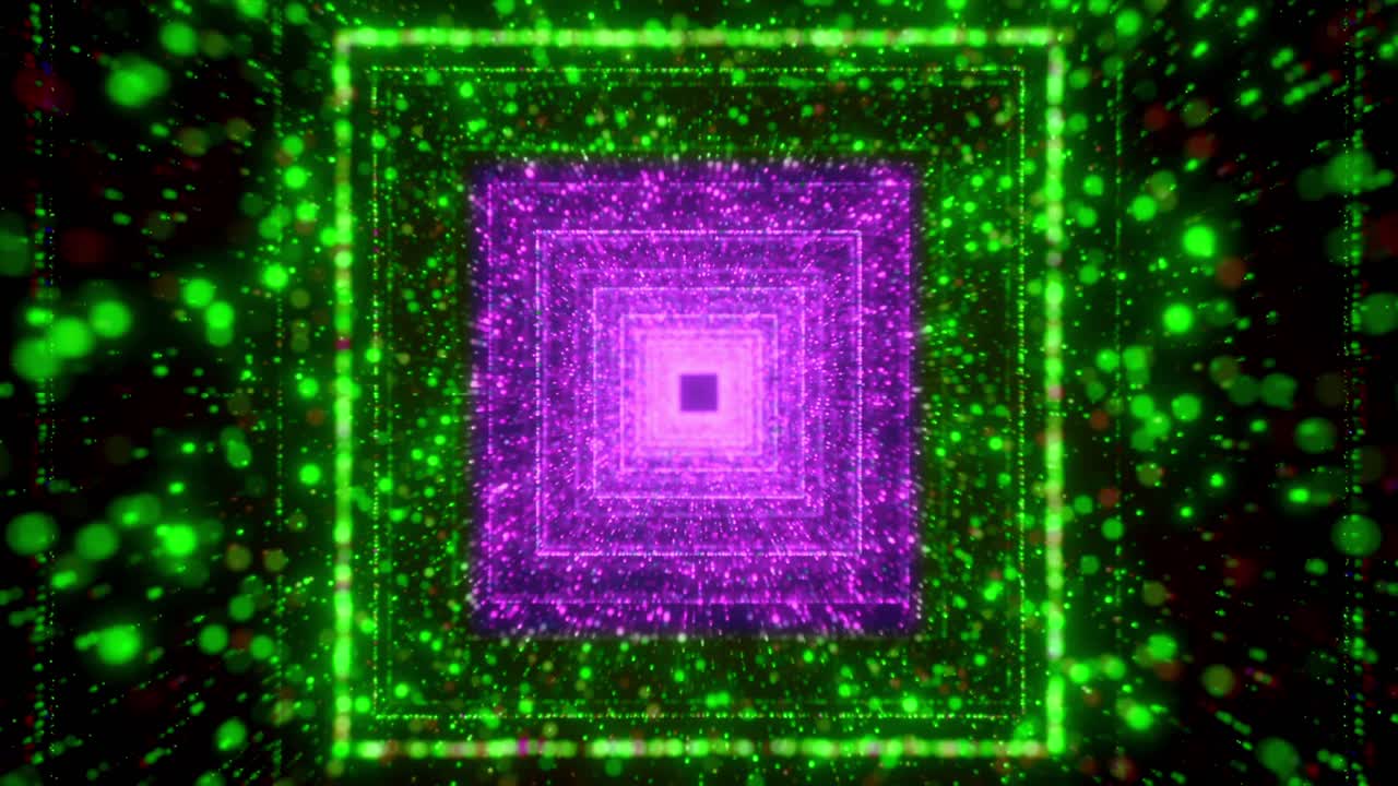 túnel brillante abstracto con formas geométricas