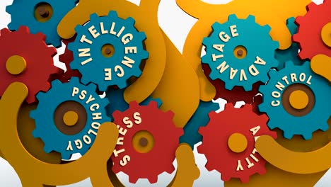 colored wheels 3d animation - seamless loop