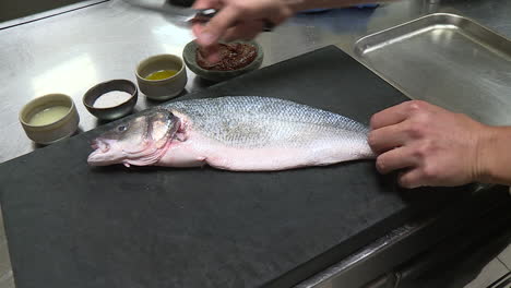 chef filleting a fish