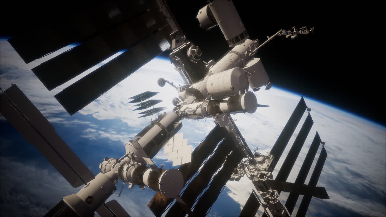 estación espacial internacional en el espacio exterior sobre el planeta tierra