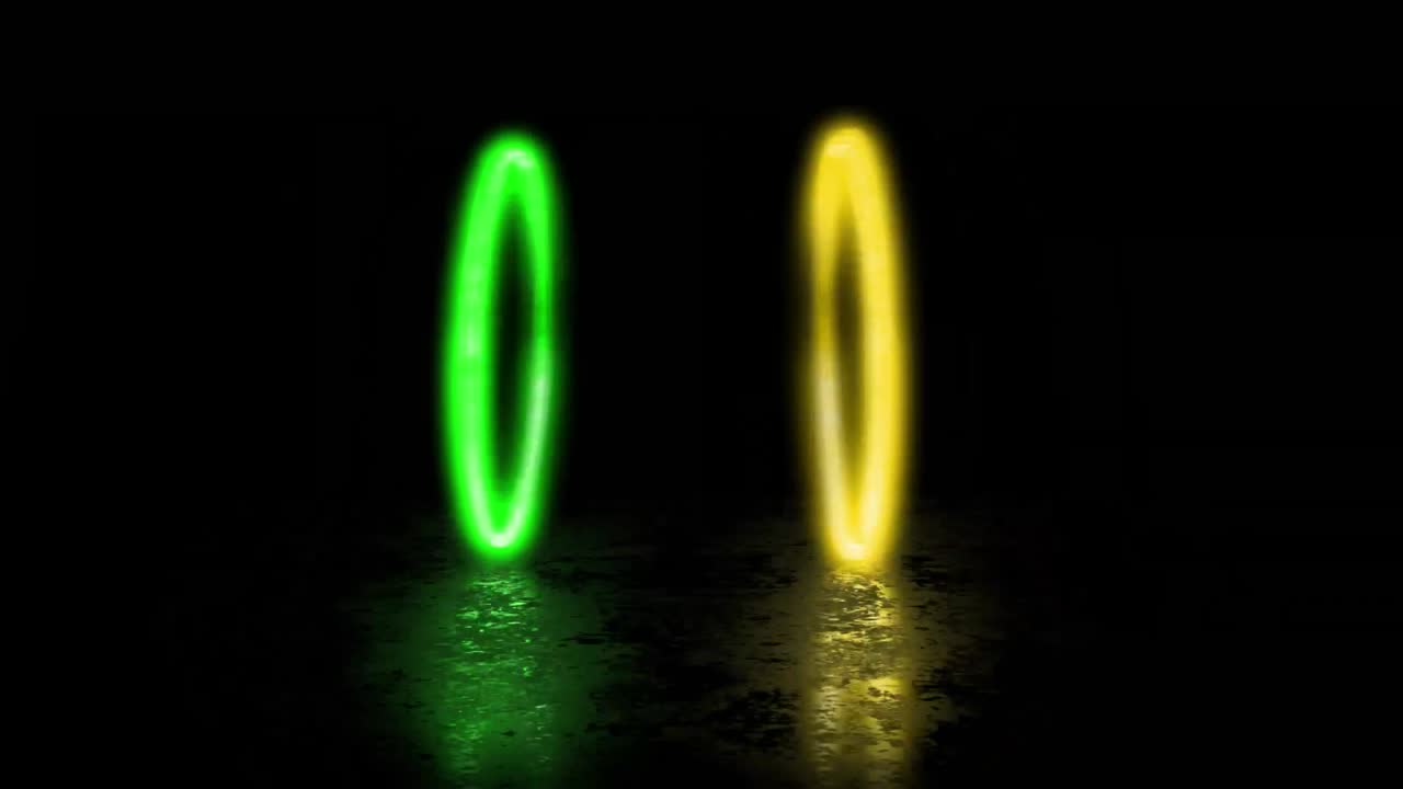 formas de neón frescas sobre un fondo negro