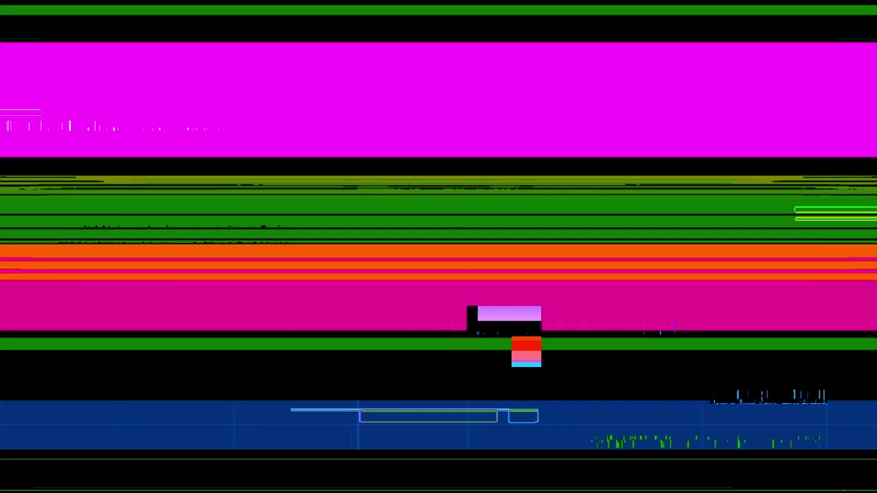 Colorful Digital Glitch Effect with Flickering Lines and Blocks