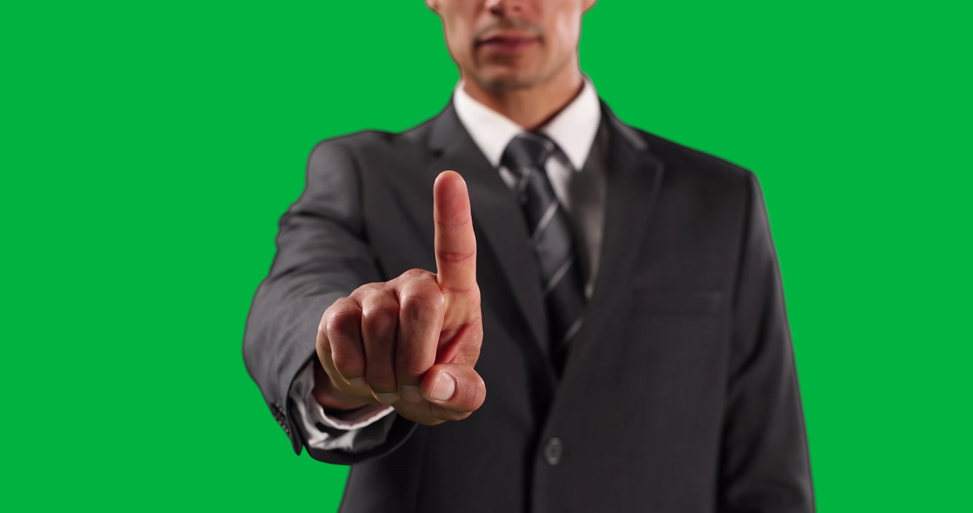 Uomo d'affari su sfondo verde