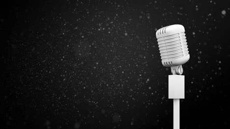 microphone and snow falling 4k