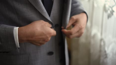 man button buttons on elegant jacket