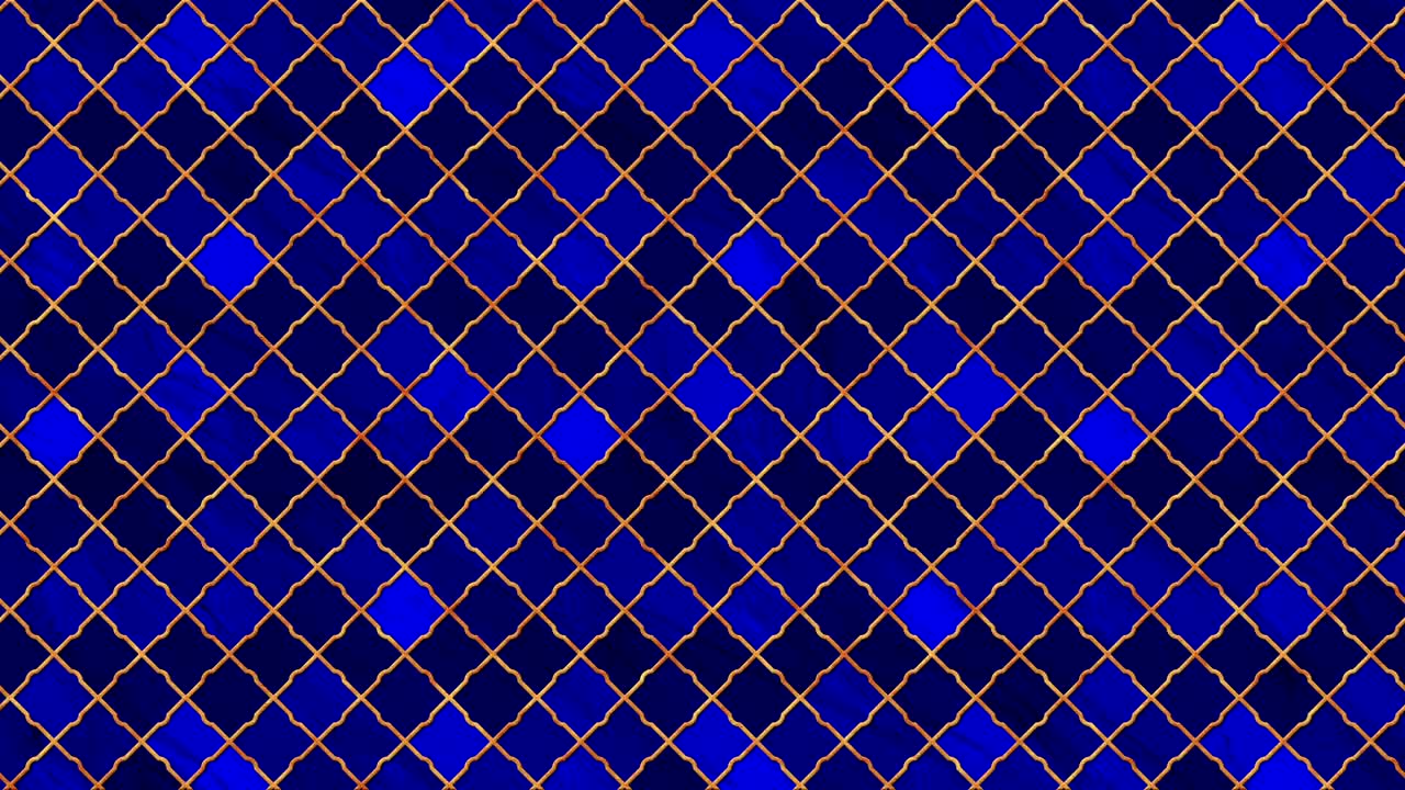 Dark blue moving background in moroccan traditional style.