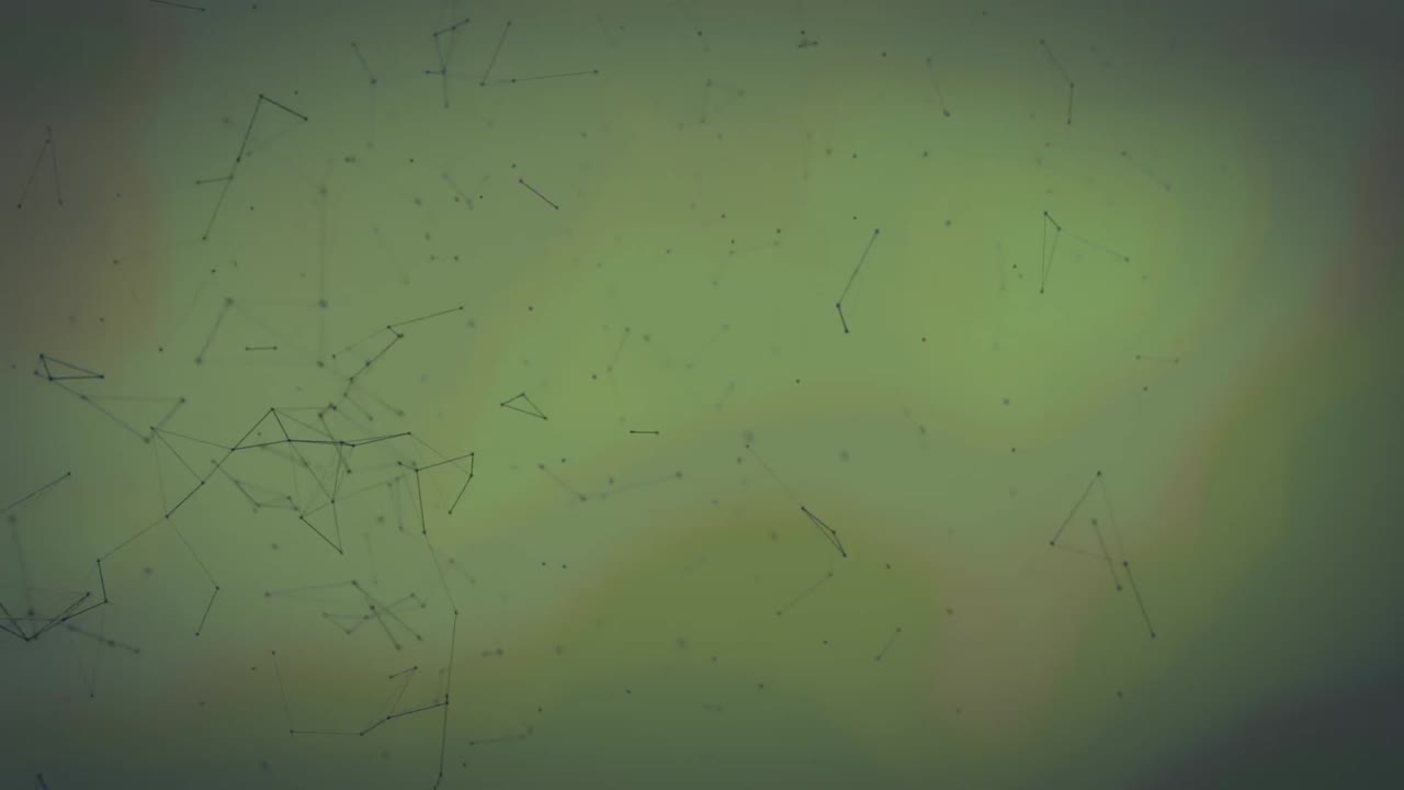 animación de una red de plexo verde que se mueve sobre un fondo verde