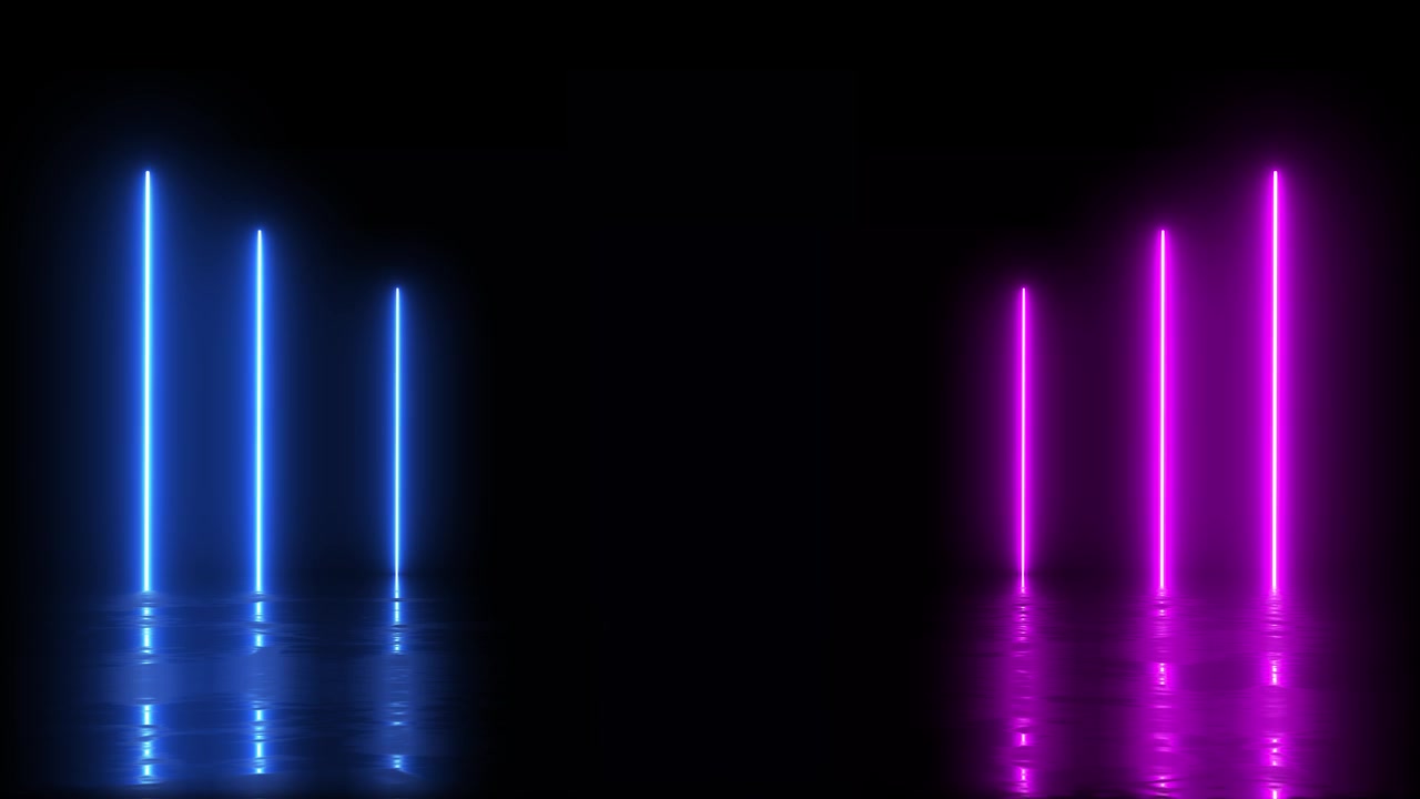 Strutture di luce flash al neon 4K 3D, tunnel fantascientifico al neon hi-tech, costruzione di pattern a linee luminose di tendenza.