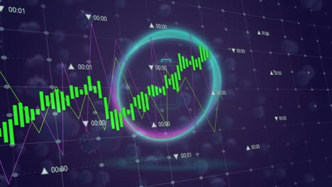 animación del procesamiento de datos sobre las células del virus