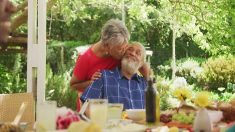 senior african american couple spending time in garden