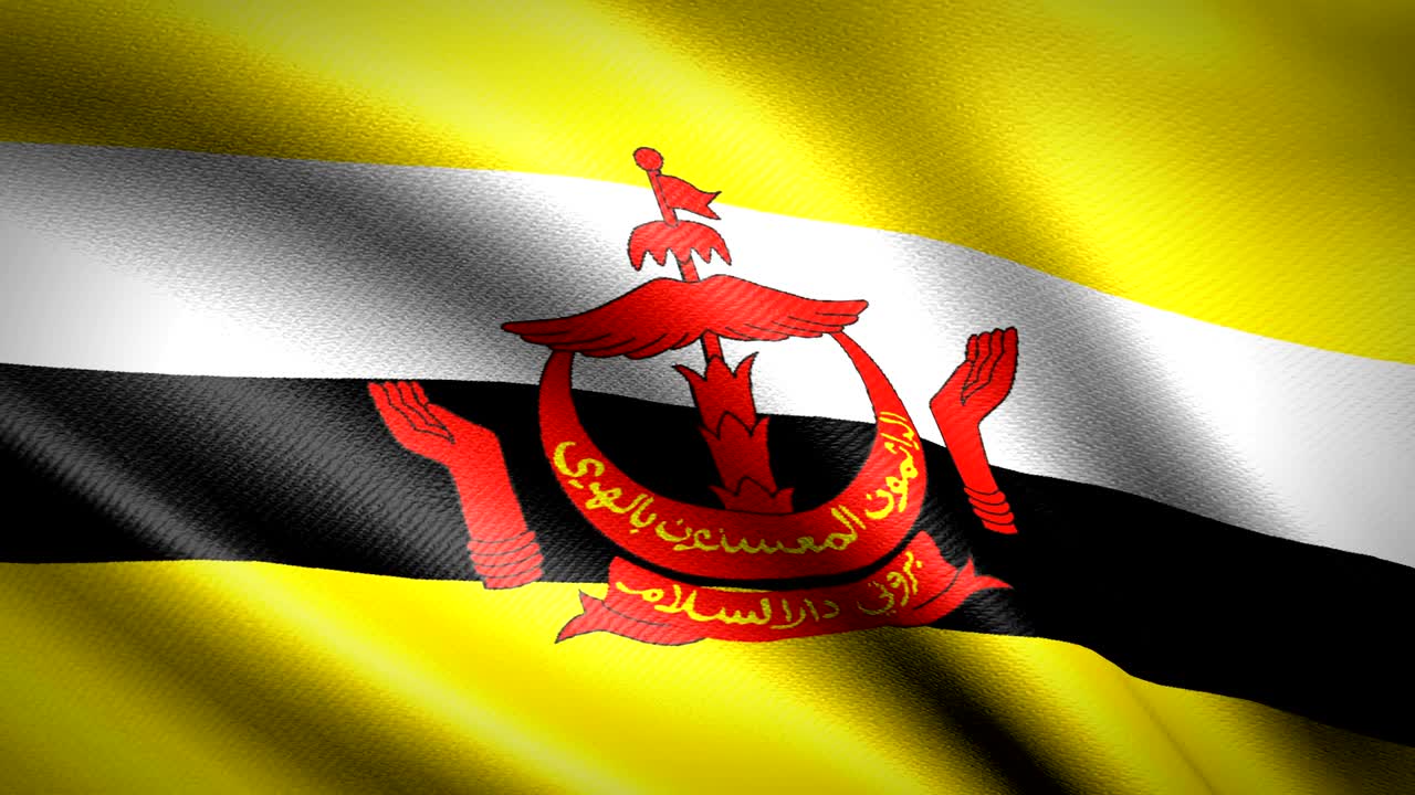 bandera de brunei. animación de bucle sin costuras. video de alta definición en 4k