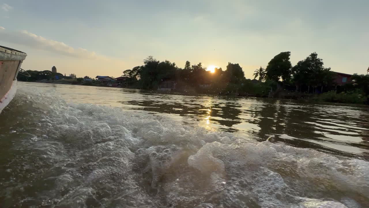 Sunset River Boat Trip in Thailand