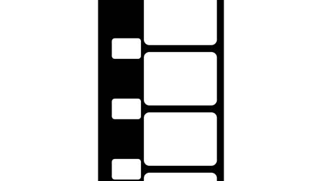 una tira de película de 8 mm que se mueve sobre un fondo blanco. imágenes de video en bucle sin problemas en pantalla negra. plantilla de diseño de tira de película abstracta.