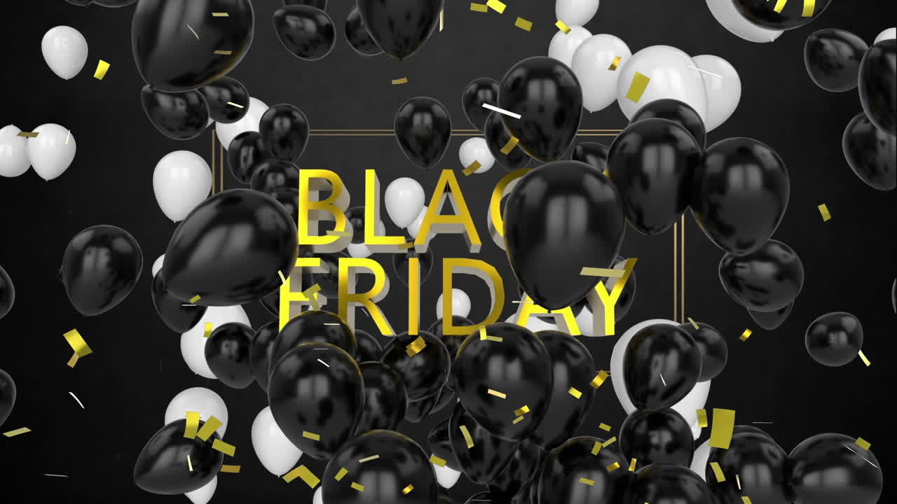 gráfico de viernes negro con globos en negro