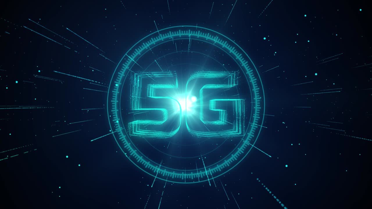 5g hud connessione ad alta velocità sfondo loop futuristico